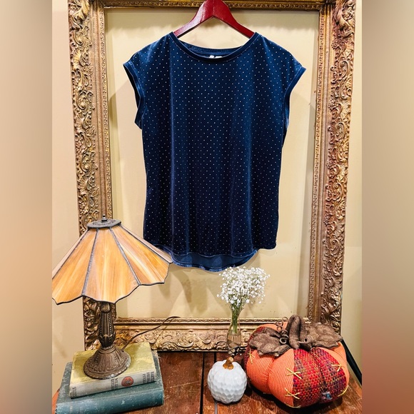 Velvet Navy Blue T shirt - Picture 1 of 6